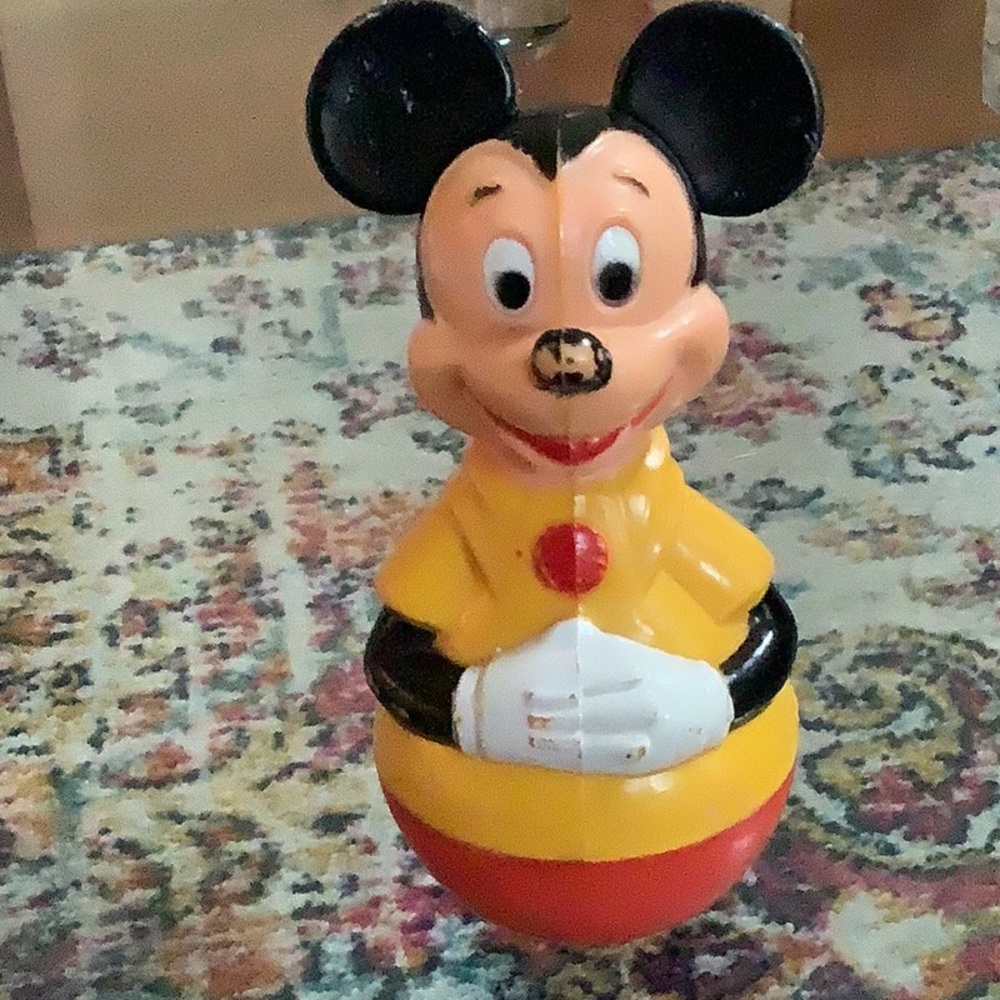 Vintage 1975 Mickey Mouse Weeble Wooble Disney.  Made of plastic.
